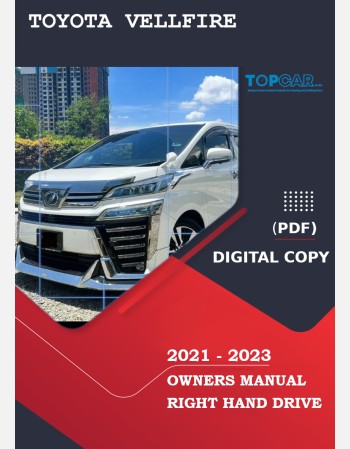 toyota vellfire 2021-2023 owners manual in neglish